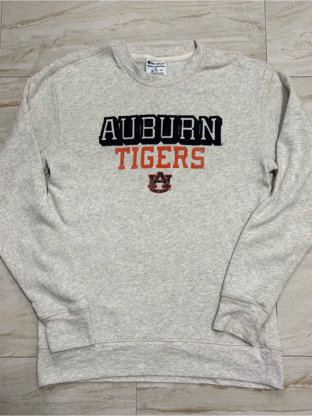 Champion Auburn Tigers Crewneck Sweatshirt - Oatmeal SIZE M